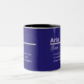 Arlo Jongen Gepersonaliseerde Naam Definitie Tweekleurige Koffiemok (Center)