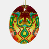 ARLO ~ KERST Helder Geel Rood Groen 2024 Keramisch Ornament (Rechts)