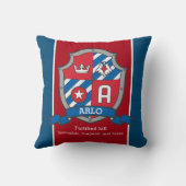 Arlo naam betekent schild rood blauw vogelkussen kussen (Achterkant)
