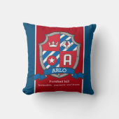 Arlo naam betekent schild rood blauw vogelkussen kussen (Voorkant)