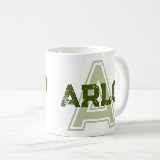 Arlo-naam: monogram groene mok (Voorkant rechts)