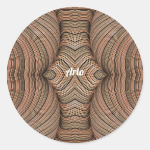 ARLO ~ schaduwen van bruine fractal ~ Ronde Sticker