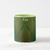 ARLO ~ Zany 3D Fractal ~ Gold Green Mok (Midden)