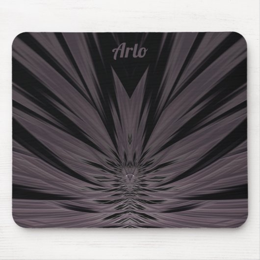 ARLO ~ Zwart en grijs fractaal patroon ~ Muismat (Voorkant)
