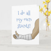 Arm Cast grappig. Ik doe al mijn eigen stunts gebr Kaart (Gele Bloem)