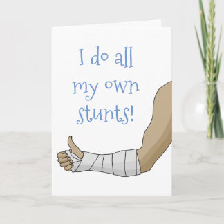 Arm Cast grappig. Ik doe al mijn eigen stunts gebr Kaart
