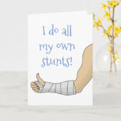 Arm Cast grappig, ik doe al mijn eigen stunts Kaar Kaart (Gele Bloem)