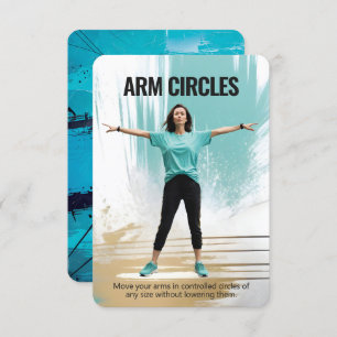 Arm Circles Fitness Kaart met Blauwe Achterkant
