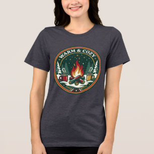 arm en Cozy Shirt KampeerVuur Koffie Winter T-shir