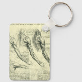 Arm en schouder Anatomie door Leonardo da Vinci Sleutelhanger (Achterkant)