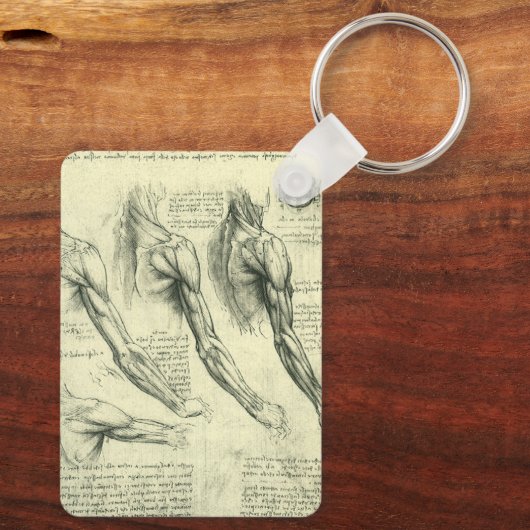 Arm en schouder Anatomie door Leonardo da Vinci Sleutelhanger (Achterkant)