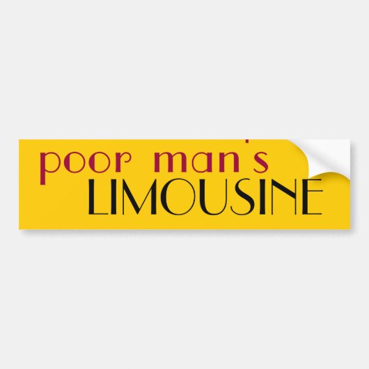 arm man limousine bumpersticker (Voorkant)