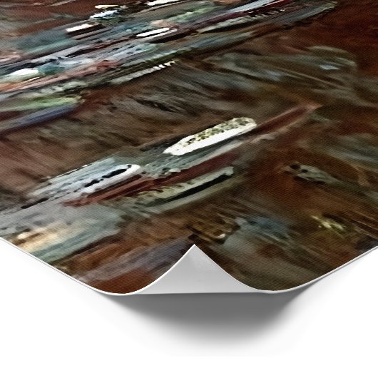 Arm van de Seine bij Giverny bij zonsopgang Poster (Hoek)