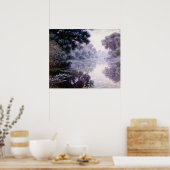 Arm van de Seine bij Giverny in de mist Poster (Keuken)
