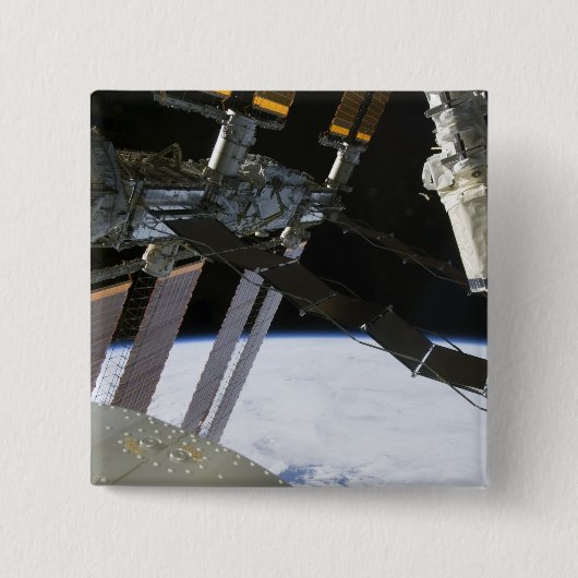 arm van Endeavor onder de International Space Stat Vierkante Button 5,1 Cm (Voorkant)