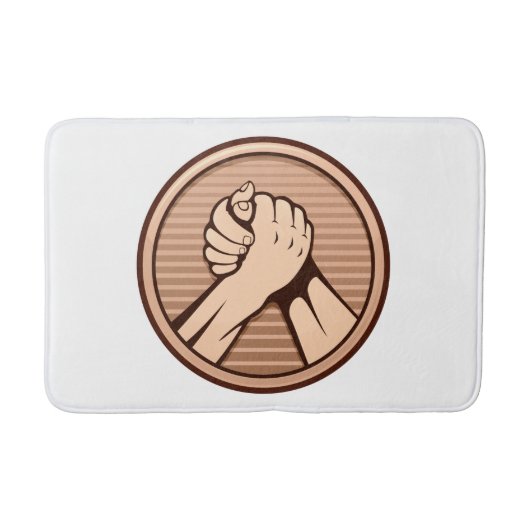Arm worstling Bronze Badmat (Voorkant)