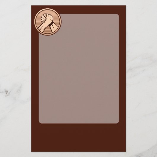 Arm worstling Bronze Briefpapier (Voorkant)
