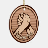 Arm worstling Bronze Keramisch Ornament (Rechts)