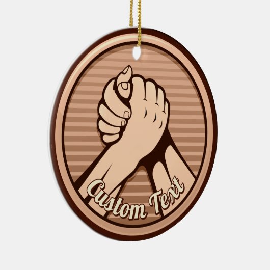 Arm worstling Bronze Keramisch Ornament (Rechts)