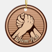 Arm worstling Bronze Keramisch Ornament (Voorkant)