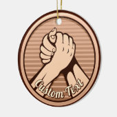 Arm worstling Bronze Keramisch Ornament (Links)