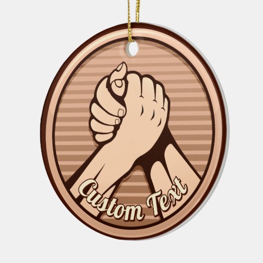 Arm worstling Bronze Keramisch Ornament (Links)