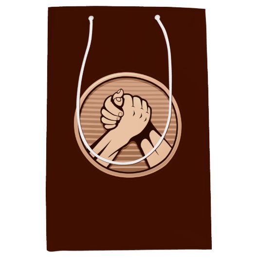 Arm worstling Bronze Medium Cadeauzakje (Voorkant)