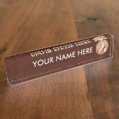 Arm worstling Bronze Naambordje (Zijkant)