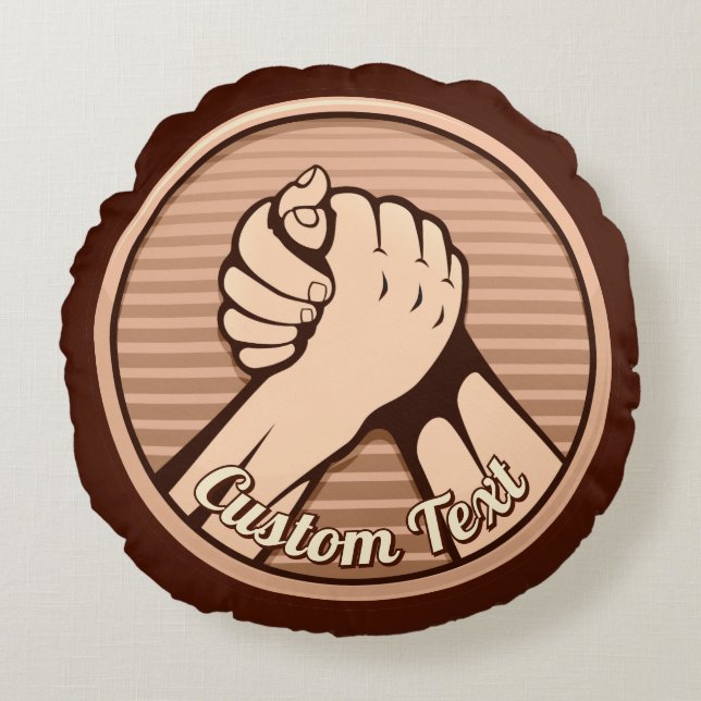 Arm worstling Bronze Rond Kussen (Voorkant)