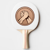 Arm worstling Bronze Tafeltennisbatje (Achterkant)