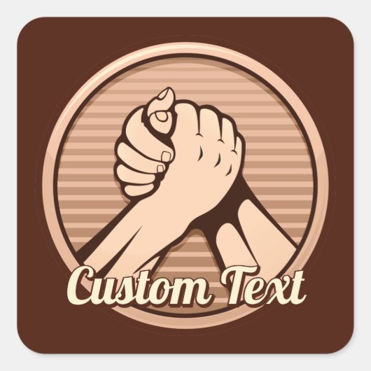 Arm worstling Bronze Vierkante Sticker (Voorkant)