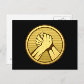 Arm worstling Gold Briefkaart (Voorkant / Achterkant)
