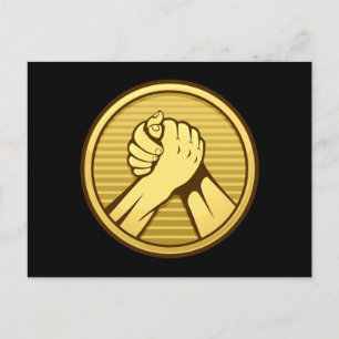 Arm worstling Gold Briefkaart