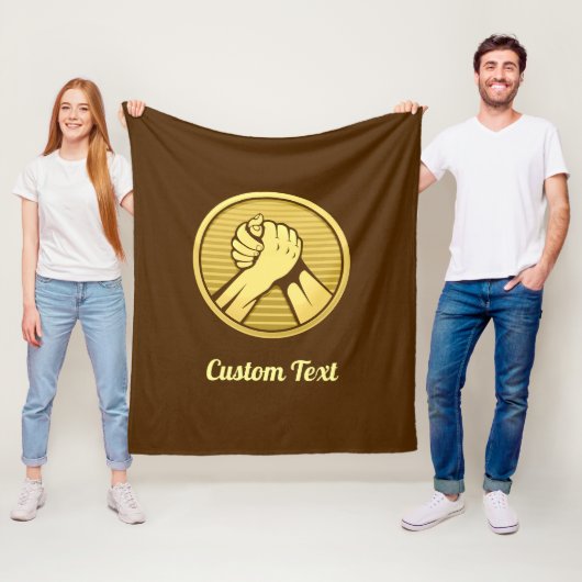 Arm worstling Gold Fleece Deken (In situ)