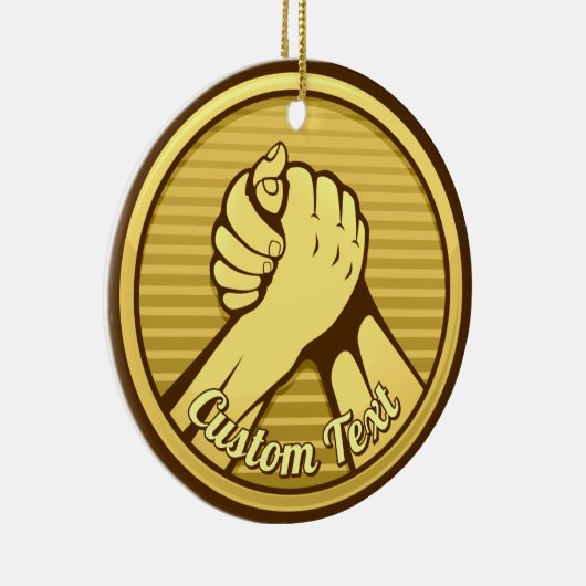 Arm worstling Gold Keramisch Ornament (Rechts)