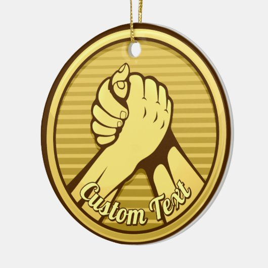 Arm worstling Gold Keramisch Ornament (Links)