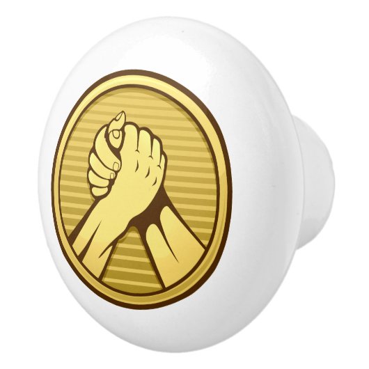 Arm worstling Gold Keramische Knop (Rechts)