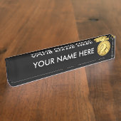 Arm worstling Gold Naambordje (Zijkant)