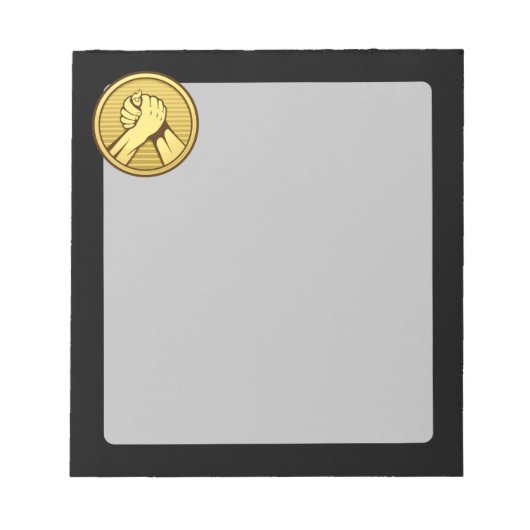 Arm worstling Gold Notitieblok (Voorkant)