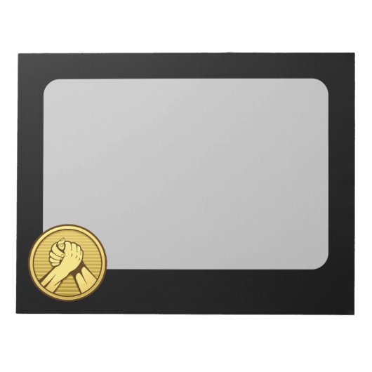Arm worstling Gold Notitieblok (Voorkant)