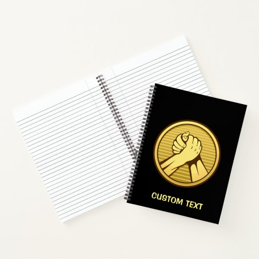 Arm worstling Gold Notitieboek (Binnen)