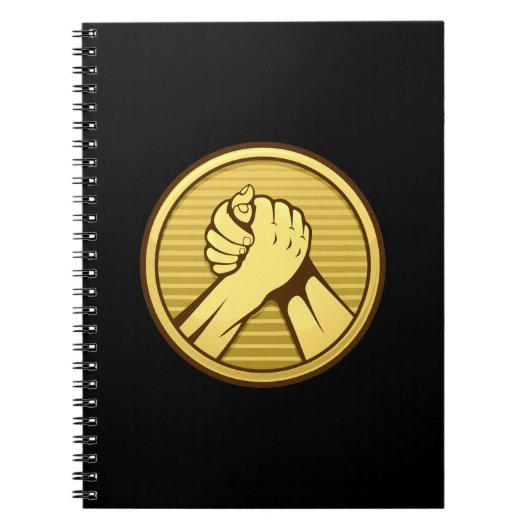 Arm worstling Gold Notitieboek (Voorkant)