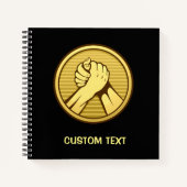 Arm worstling Gold Notitieboek (Voorkant)