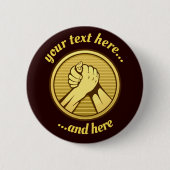 Arm worstling Gold Ronde Button 5,7 Cm (Voorkant)