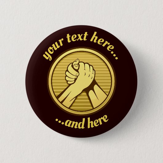 Arm worstling Gold Ronde Button 5,7 Cm (Voorkant)