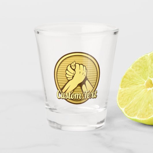 Arm worstling Gold Shot Glas (Voorkant)