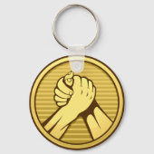 Arm worstling Gold Sleutelhanger (Voorkant)