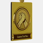 Arm worstling Gold Verguld Banner Ornament (Rechts)