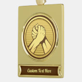 Arm worstling Gold Verguld Banner Ornament (Links)