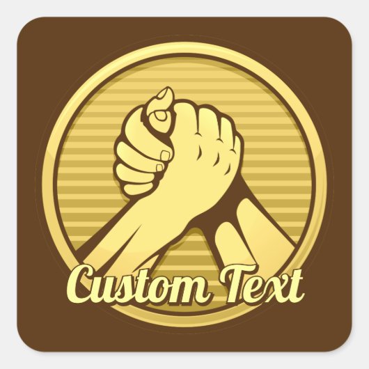 Arm worstling Gold Vierkante Sticker (Voorkant)